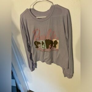 Barbie long sleeve shirt with Barbie logo & says North American tour in Large